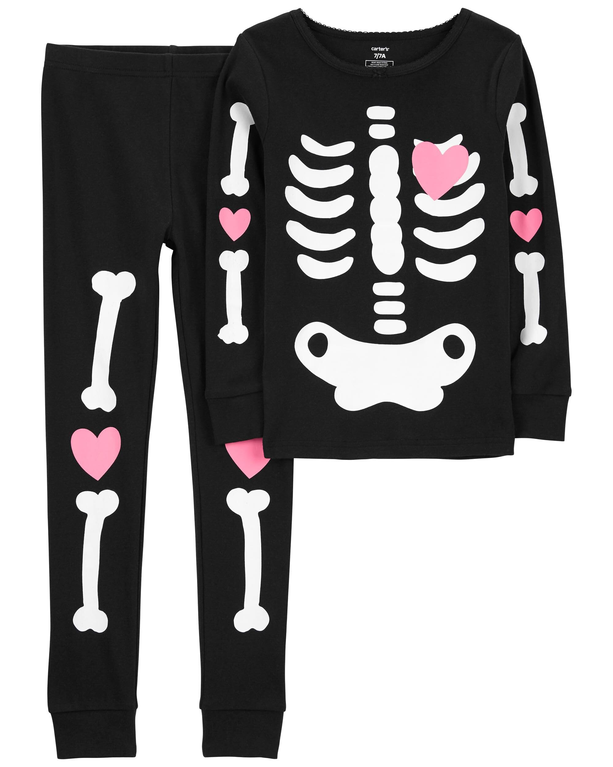 Carter's Girls' 2 Piece Glow-in-Dark Snug Fit Cotton Halloween PJs (10)