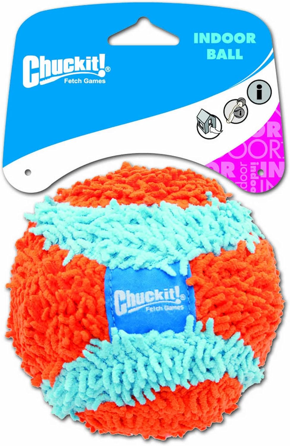 ChuckIt! Indoor Ball Dog Fetch Toy For Medium To Large Dogs, Orange/Blue One Size Only : Everything Else