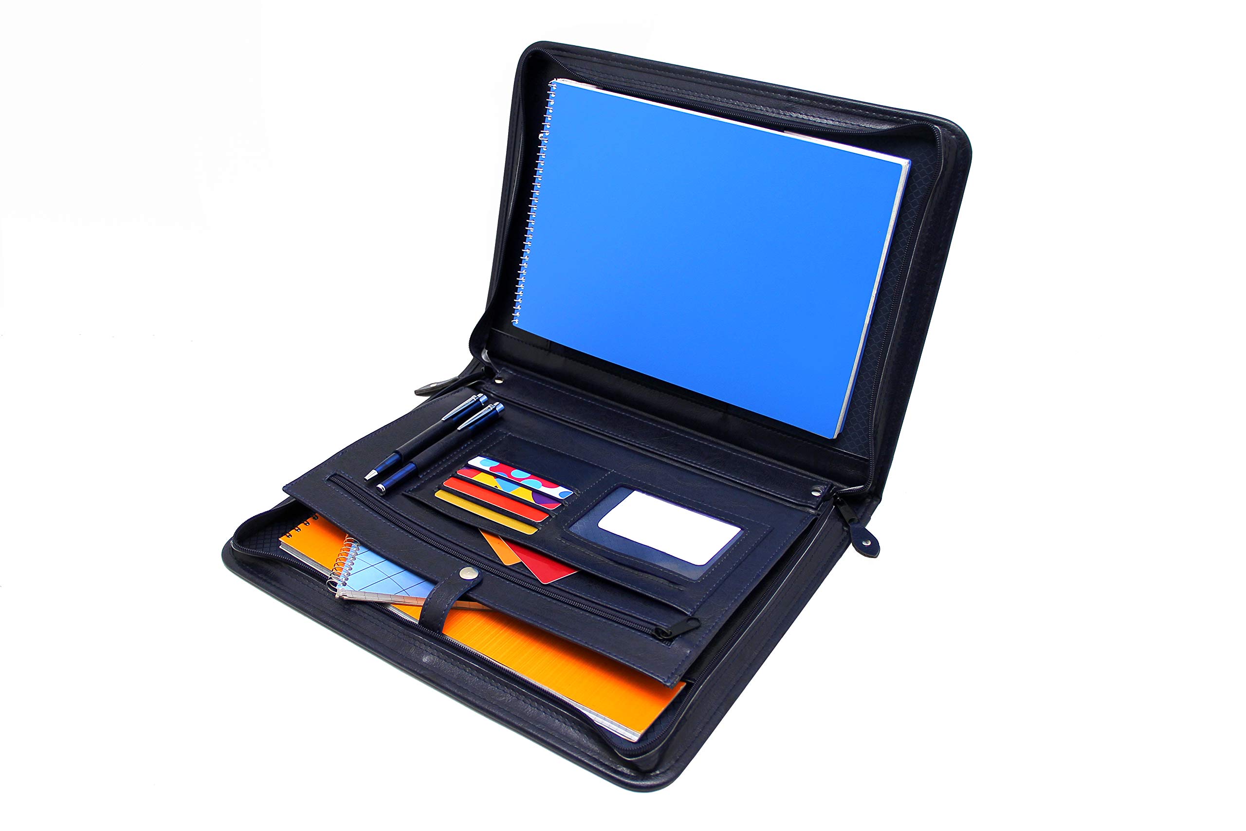 Noda Porte-documents A4 simili cuir conférences bleu