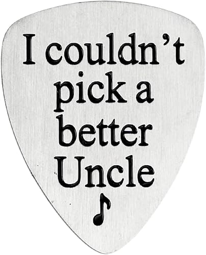 BespmoSP Gitarrenplektrum fA r Musikliebhaber  Aufschrift Coul t Pick Better Uncel   Geschenk fA r einen Onkel