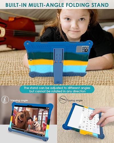 Miniatura 4 de DETUOSI Funda de silicona para tablet Okaysea de 10,1 pulgadas con lápiz capacitivo y correa para el hombro, funda con soporte multiángulo, funda