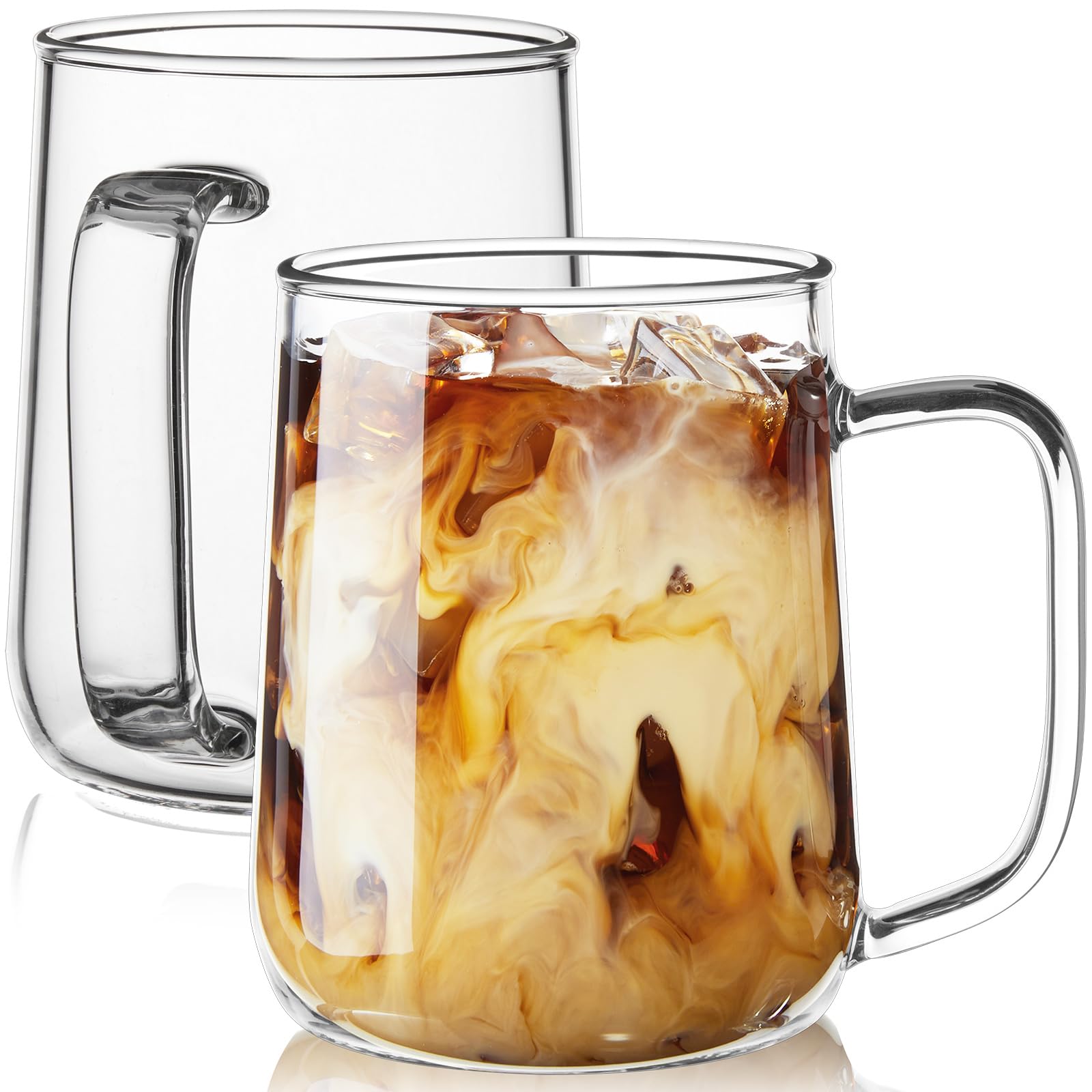 ZMZKKLL Large Glass Coffee Mugs