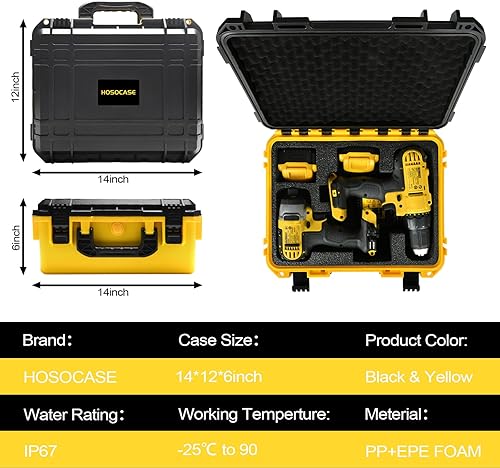 Miniatura 4 de Estuche para taladro de impacto para Dewalt caja de herramientas impermeable para taladro sin escobillas de 20 V MAX XR y combo de atornillador de