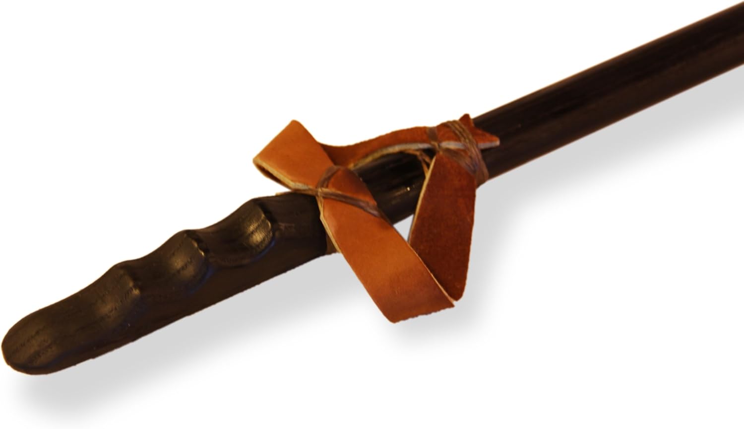 Carbonized Nanticoke Atlatl with Leather Handle (Black Charred Finish)