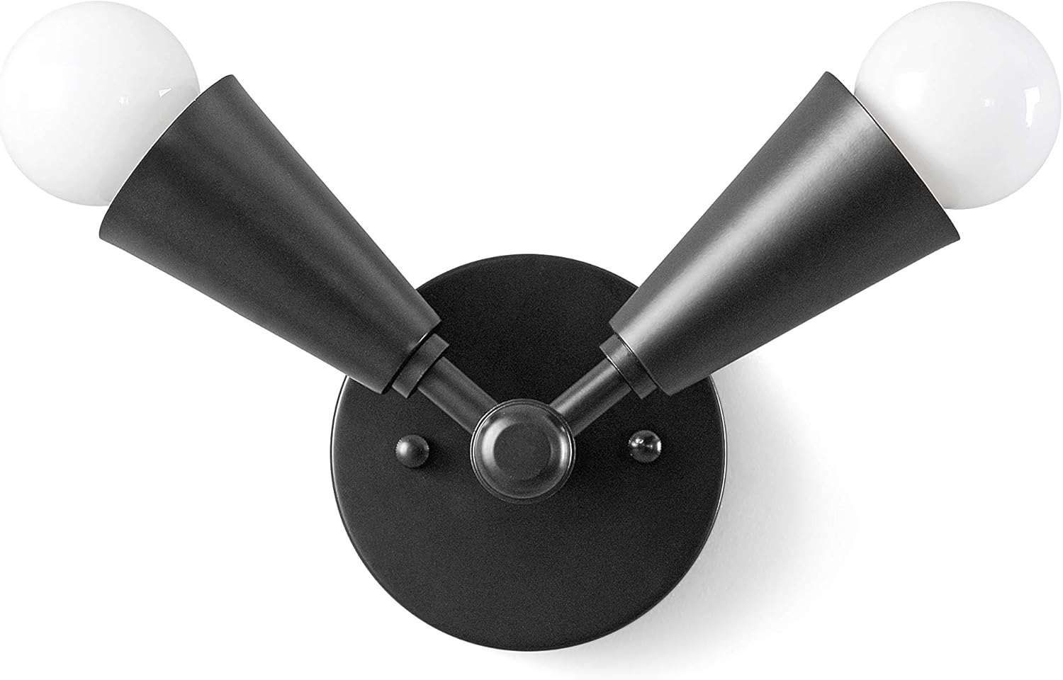 Exclusive Special BRIGHTTIA Connie 2-Light Wall Sconce - Modern Farmhouse Bathroom Vanity Mirror Lighting Fixture - Mid Century Industrial Bedroom and Hallway Flush Mount Wall Lamp - Matte Black (BW0024-2B)