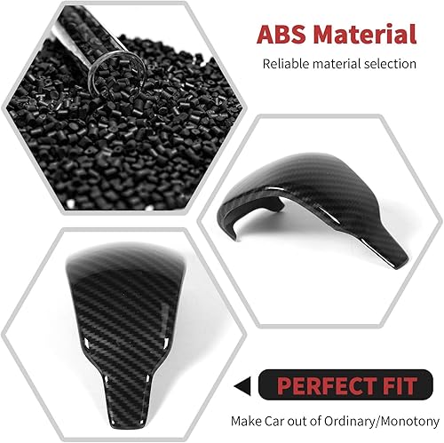 Miniatura 3 de RT-TCZ Cubierta de perilla de palanca de cambios de fibra de carbono, accesorios decorativos interiores para Jeep Grand Cherokee 2017-2020