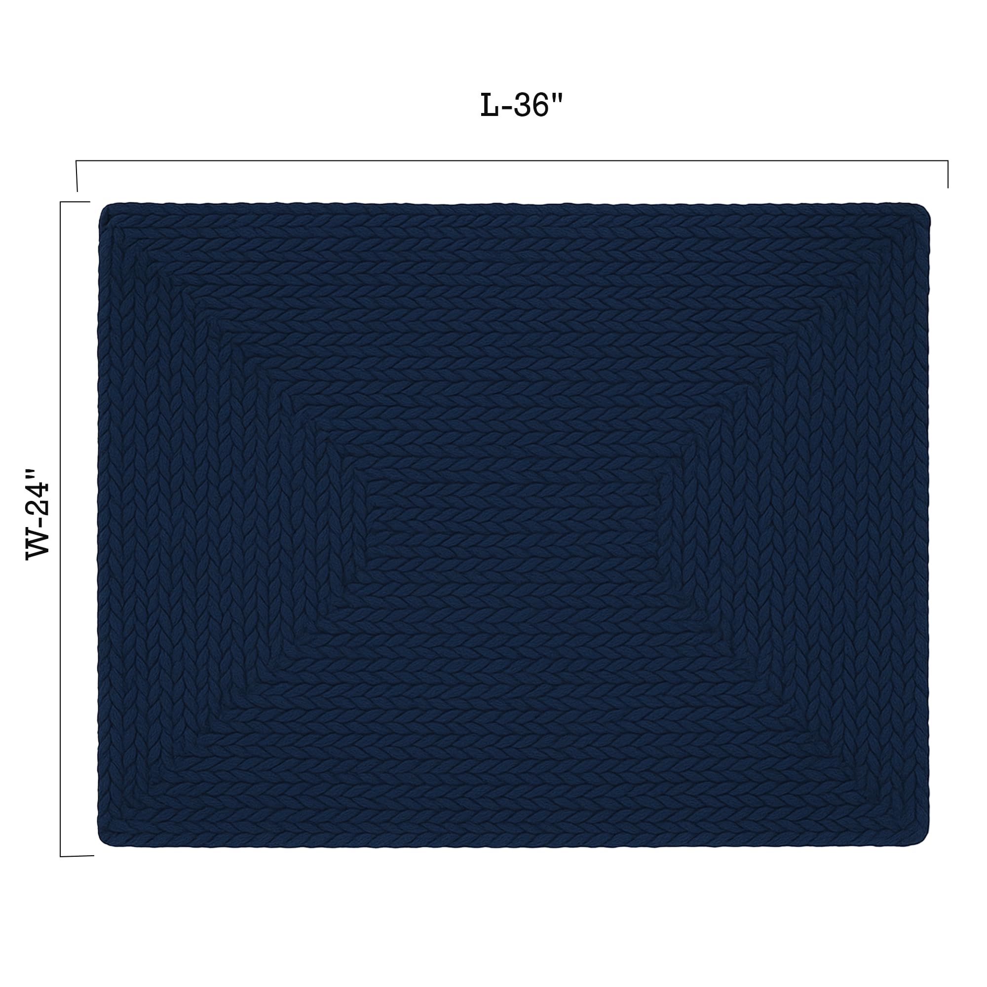 RAJRANG Area rug-Jute (Navy Blue, 60 x 91- Rectangle), 60 x 91 cm (Rectangular) - Image 2