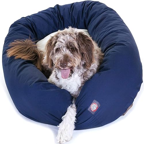 Miniatura 23 de Cama para perros Bagel de 40 pulgadas negra y Sherpa de Majestic Pet Products Negro -,Azul,Borgoña,Gris,Verde,Caqui,Rojo -