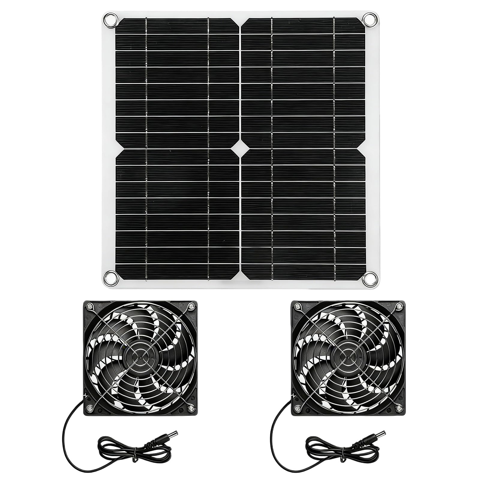 PORFOYO Kit Ventilateur Solaire 12W Double Ventilateur d'Échappement