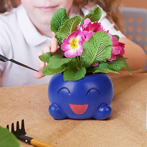 Miniatura 5 de BEMKWG Lindas macetas de cerámica divertidas macetas de suculentas maceta de interior para suculentas plantas vivas de casa macetas con agujeros de