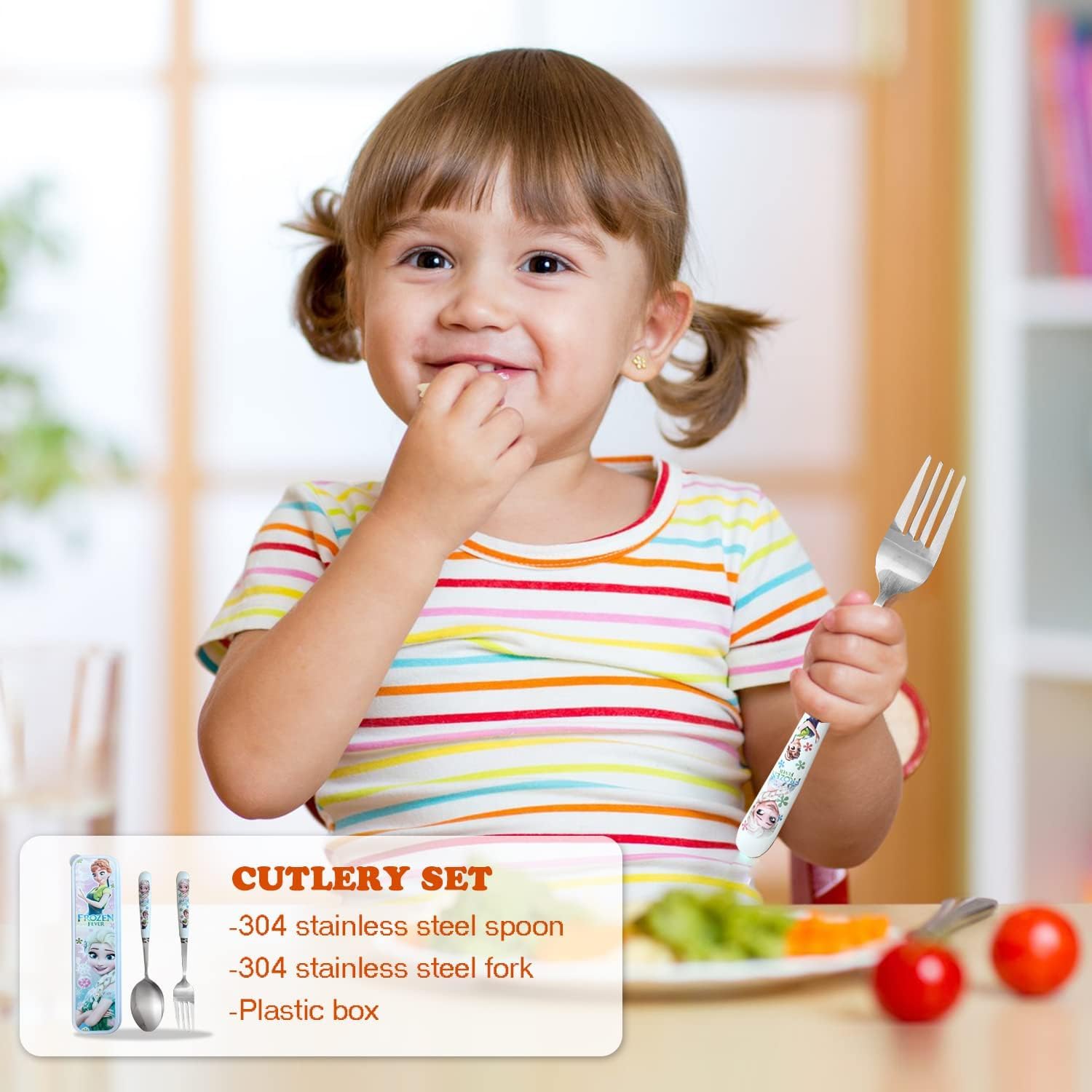 Set Posate Bambini 9 Pezzi In Silicone E Acciaio - Cucchiaio E Forchetta Anti-scivolo | Lavabile In Lavastoviglie | Design Sicuro - Foto 7