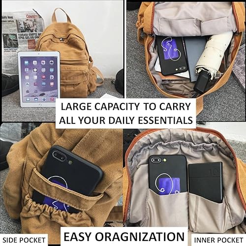 Miniatura 2 de Mochila de lona espaciosa moda vintage al aire libre viaje portátil mochila, Verde, Classic