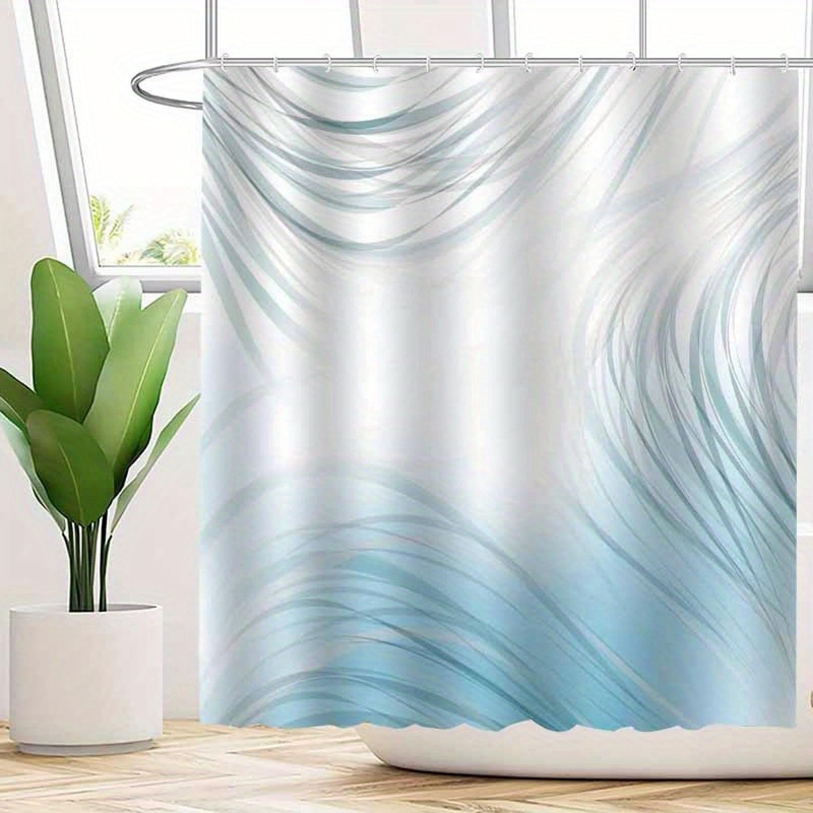 Rideau de douche moderne scandinave en tissu polyester tricoté 80x180cm pour salle de bain élégante