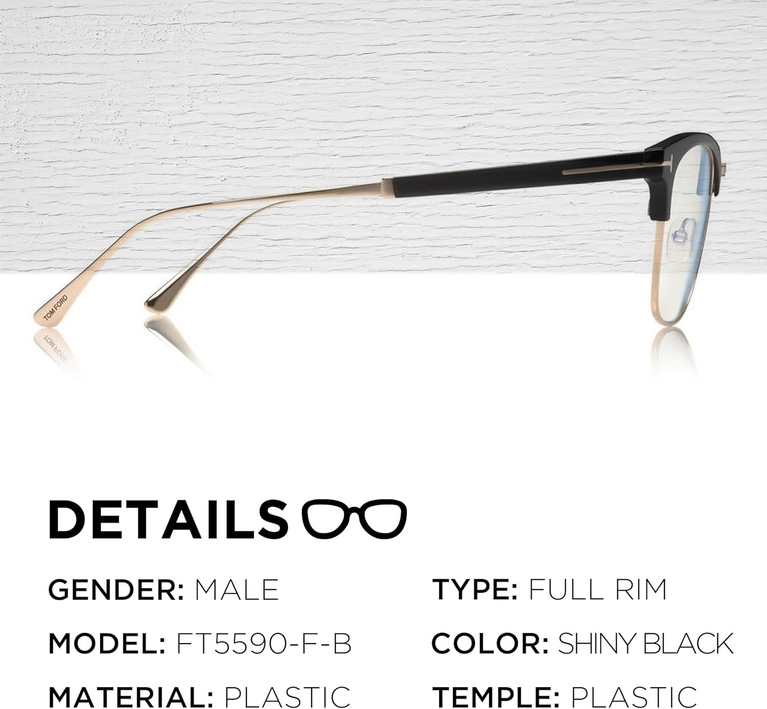 Tom Ford FT5590-F-B Square Shape Eyeglass Frame With Luxury Eyewear Kit - Image 2