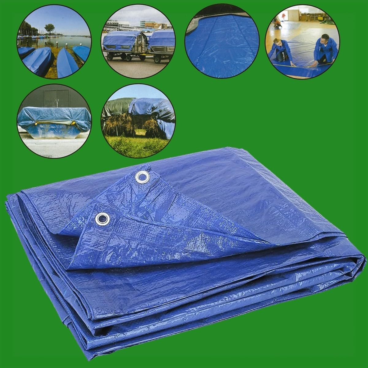PlantaZee 9FT X 6FT TarpaulinsTirpal Tadpatri Tharpai Thadika Waterproof Blue Color Extra Strong(9X6 FT) — Amazon image 2