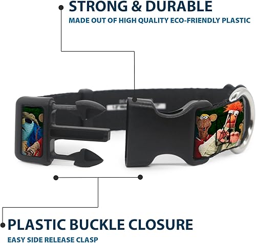Miniatura 4 de Buckle-Down Muppets - Collar de clip de plástico, 20 caracteres, verde de postura de grupo de 20 caracteres, 1 pulgada de ancho, se adapta a cuello