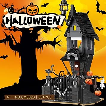 Halloween Haunted Mansion Building Blocks Set - 564PCS Horror Castle Building Bricks Kit, Pumpkins and Skeleton Ghosts, Home Decor, DIY Spooky Toys, Creative Gifts for Adults Kid
