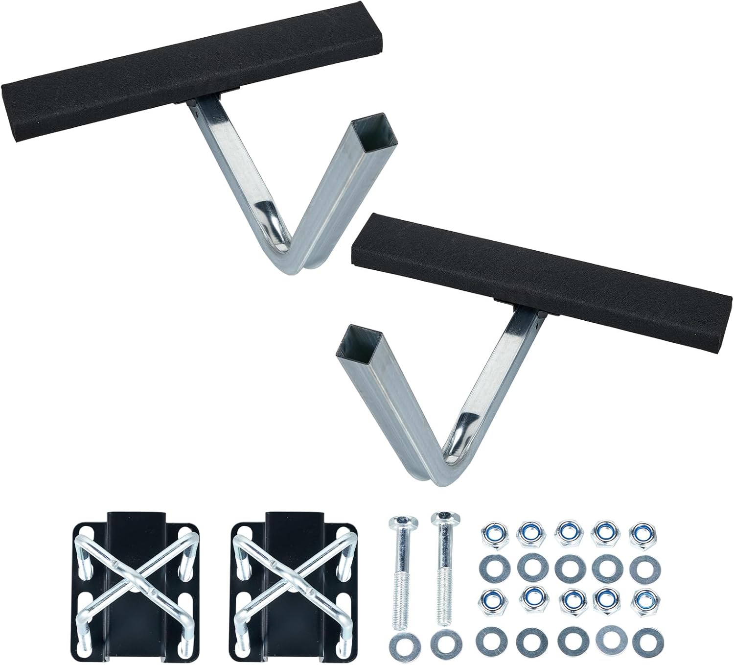 1 Pair of Boat Trailer Guide, Trailer Guide Ons Galvanized Steel for Boat, Fishing Boat, Sailboat Trailer, Silver and Black, L Shaped/T Shaped