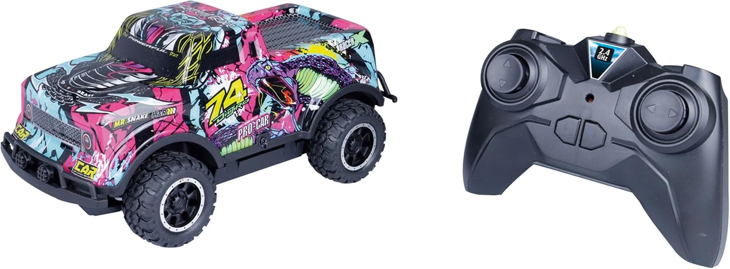 Revell Ghost Driver Remote Control Toy Car for Kids Light Up Toy 2.4GHz RC Cars Truck Gifts for 6 7 8 9 10 Years Old Boys Girls, Purple