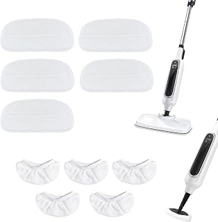 Reusable Steam Mop Pads Set, Fit for KGHKGH, Sprobil, Rvwsx Steam Mops(5+5) | 5 Pack Steam Mop Pads & 5 Universal Microfiber Cloths, Washable Replacement Pads for Floor Cleaning