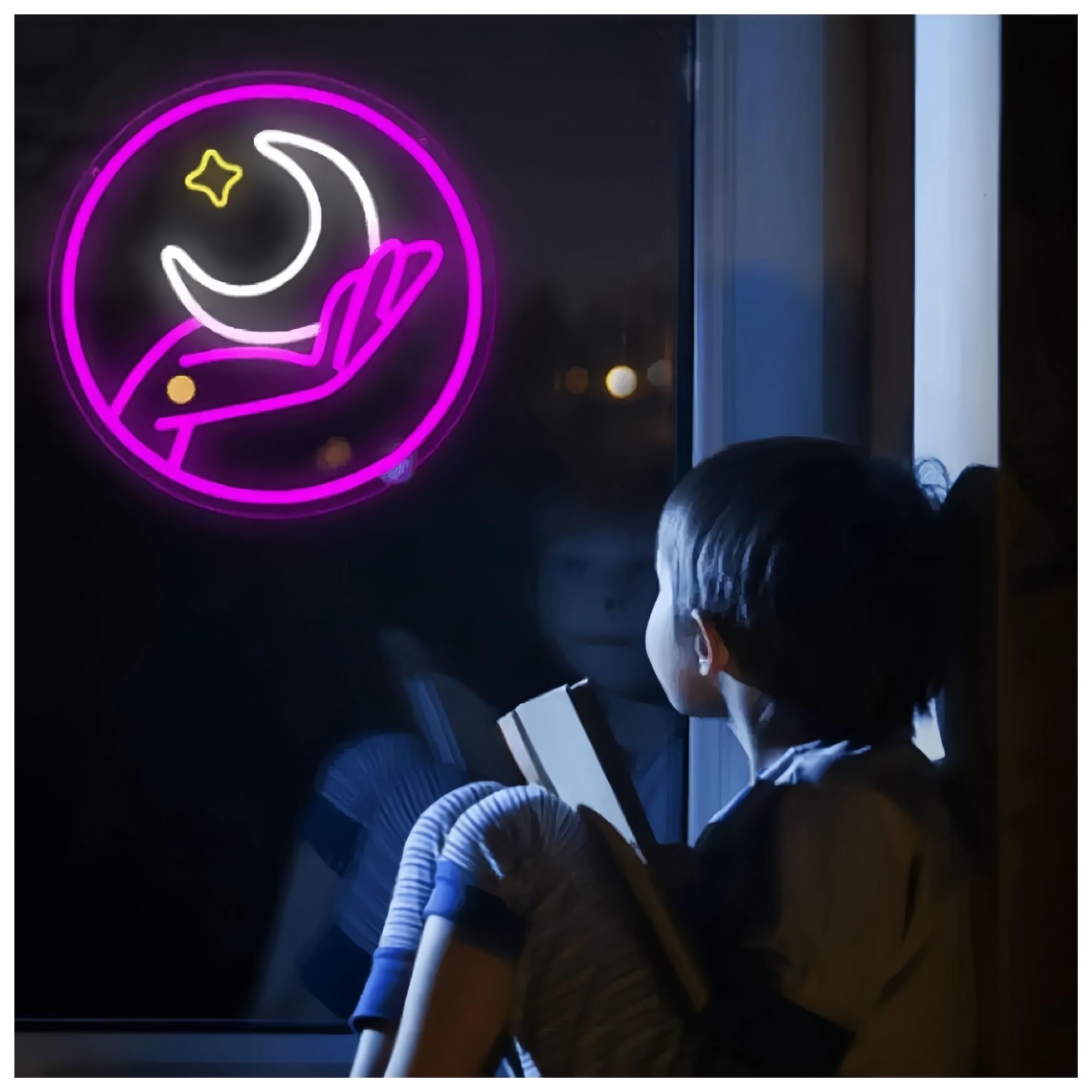 Per Luna per insegna al per neon per alimentazione per dimmerabile 30cm×30cm neon