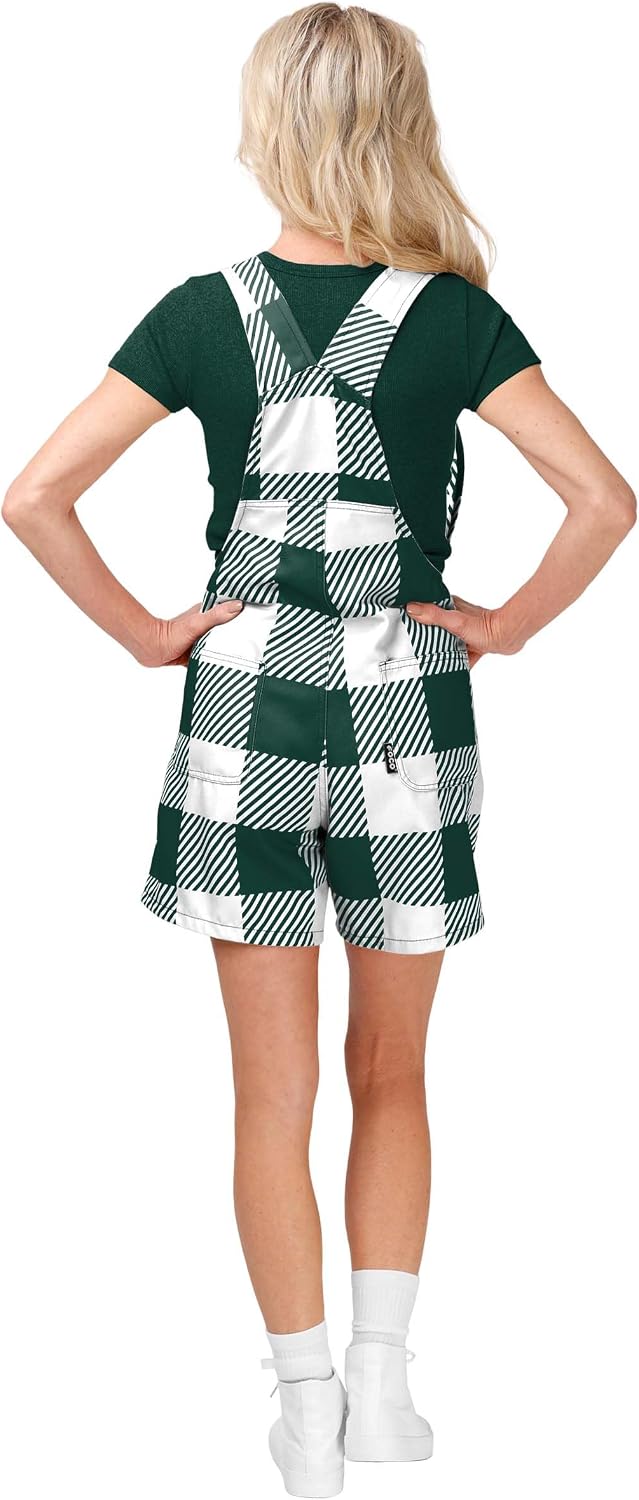 FOCO NCAA womens Ncaa College Ladies Fashion Bib Shortalls Summer Shorts Overalls