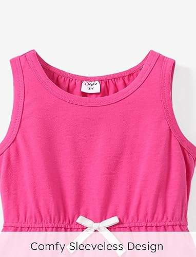 Vista 5 de PATPAT Paquete de 3 mamelucos para niñas de 3 a 12 años, mamelucos de verano florales, cintura elástica, sin mangas, monos, conjuntos lindos