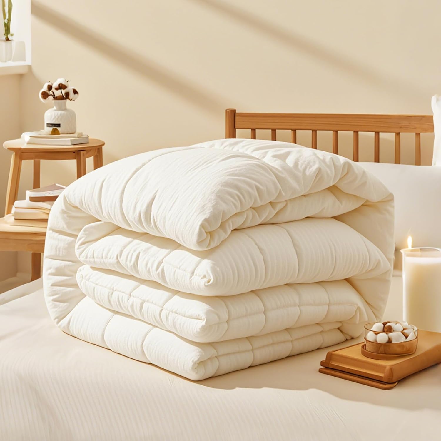 Natural Cotton Quilt Batting 47"X59" Lightweigh Quilting Batting for All Season Quilts Sewing Crafting Pet Beds Making