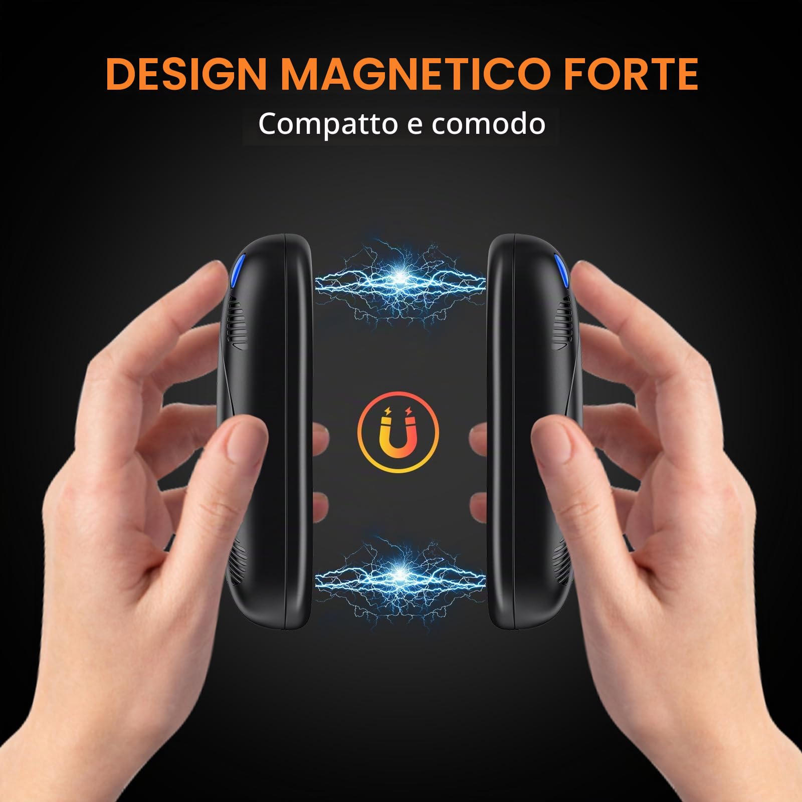 Scaldamani Ricaricabili con 10000mAh, Riscaldamento su due lati, Confezione Magnetica da 2, Scaldamani Tascabile, Riutilizzabile con 3 Livelli di Calore, per Gli Sport da Campeggio all'Aperto