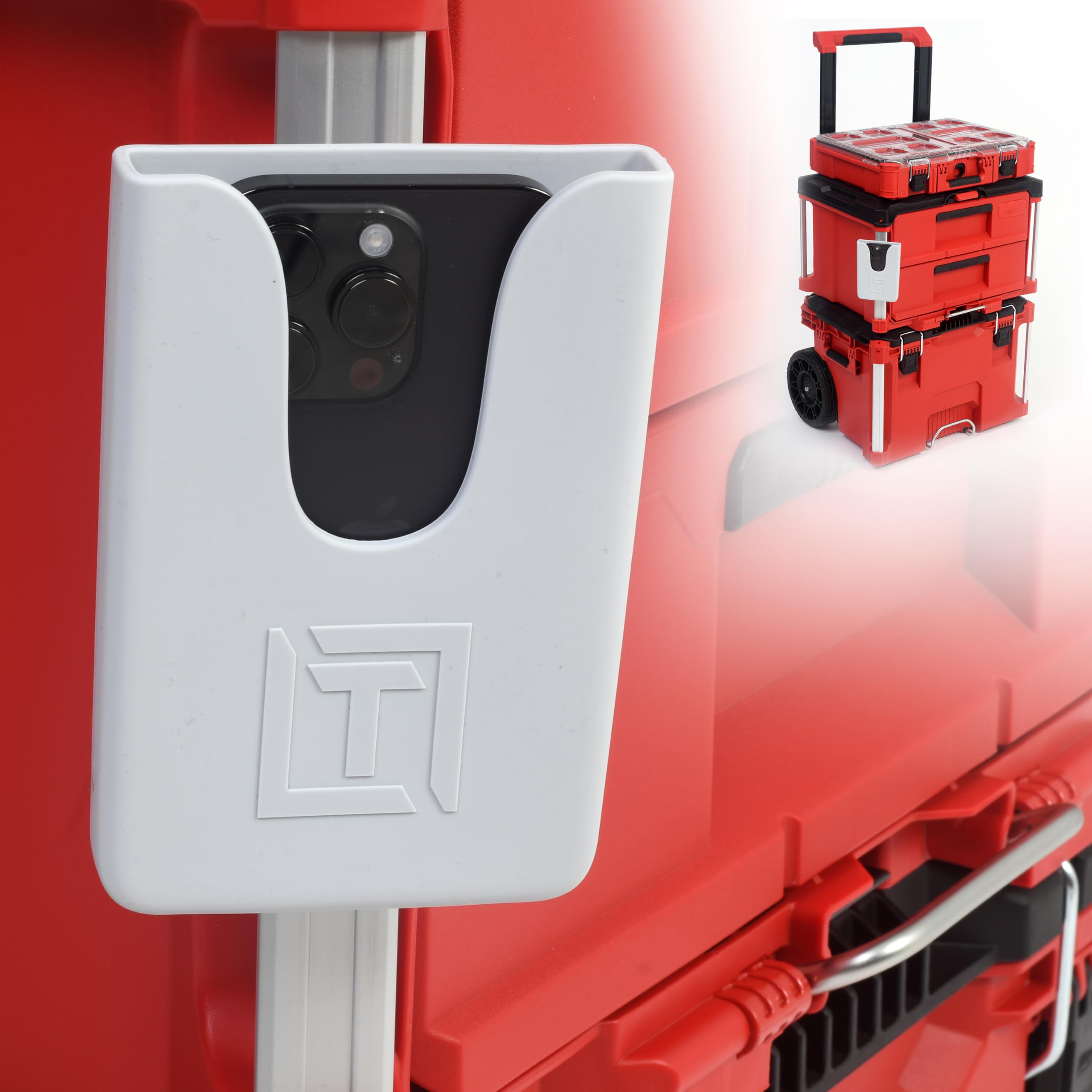 Silicone Phone Holder Compatible with Milwaukee Packout - Attachment for Packout Accessories - Tools Organizer Insert for Secure Phone Accessibility