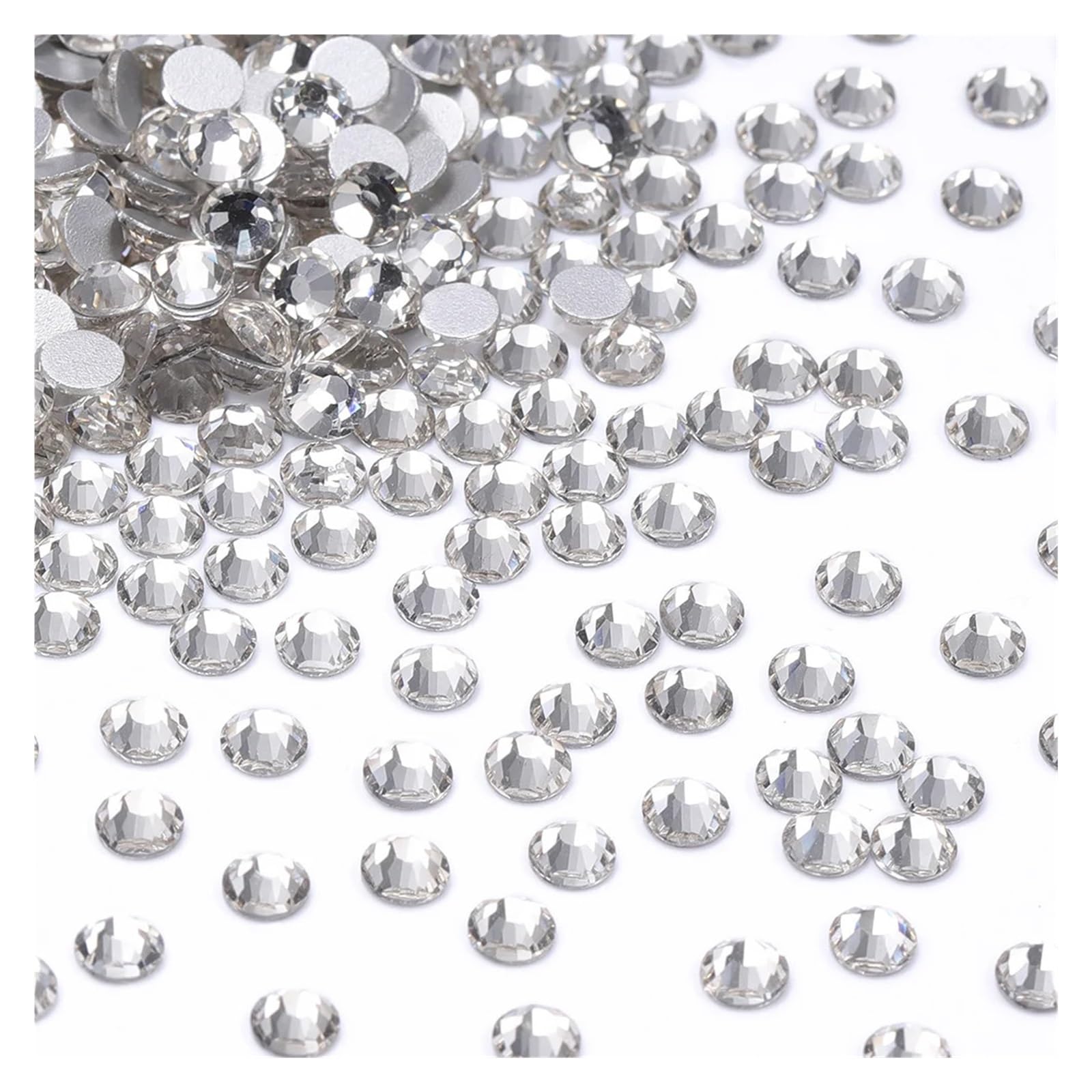 Szklane cyrkonie do paznokci Brokat Okrągły Flatback Kryształ SS6 SS20 Manicure