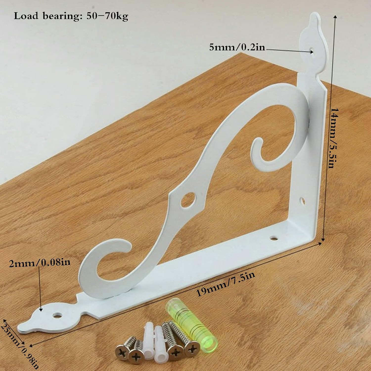 Shelf Brackets, Heavy Duty Shelf Brackets,Heavy Duty Shelf Brackets Triangle Floating Shelves(White,14x19cm/5.5x7.5in)