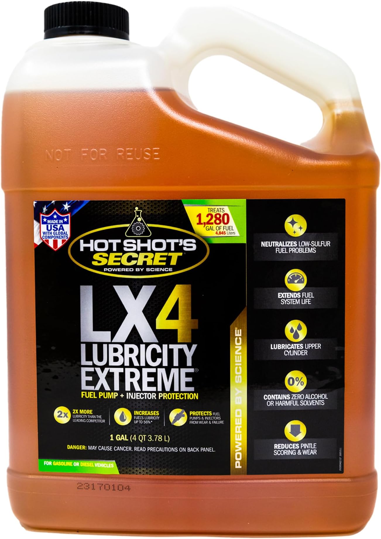 LX4 Lubricity Extreme 1 Gallon, Fuel Treatment for All Engines, Gasoline & Diesel Additive, Fuel Additive Increases Lubricity, Protects & Extends Fuel System Life