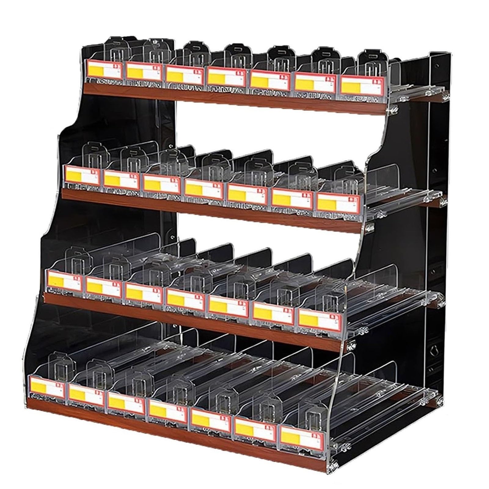 Stojak na papierosy - organizer na papierosy na ścianę / blat z Trapezoidalnym, automatyczna szafka na papierosy do sprzedaży detalicznej (56,5 x 29 x 22,5 cm)