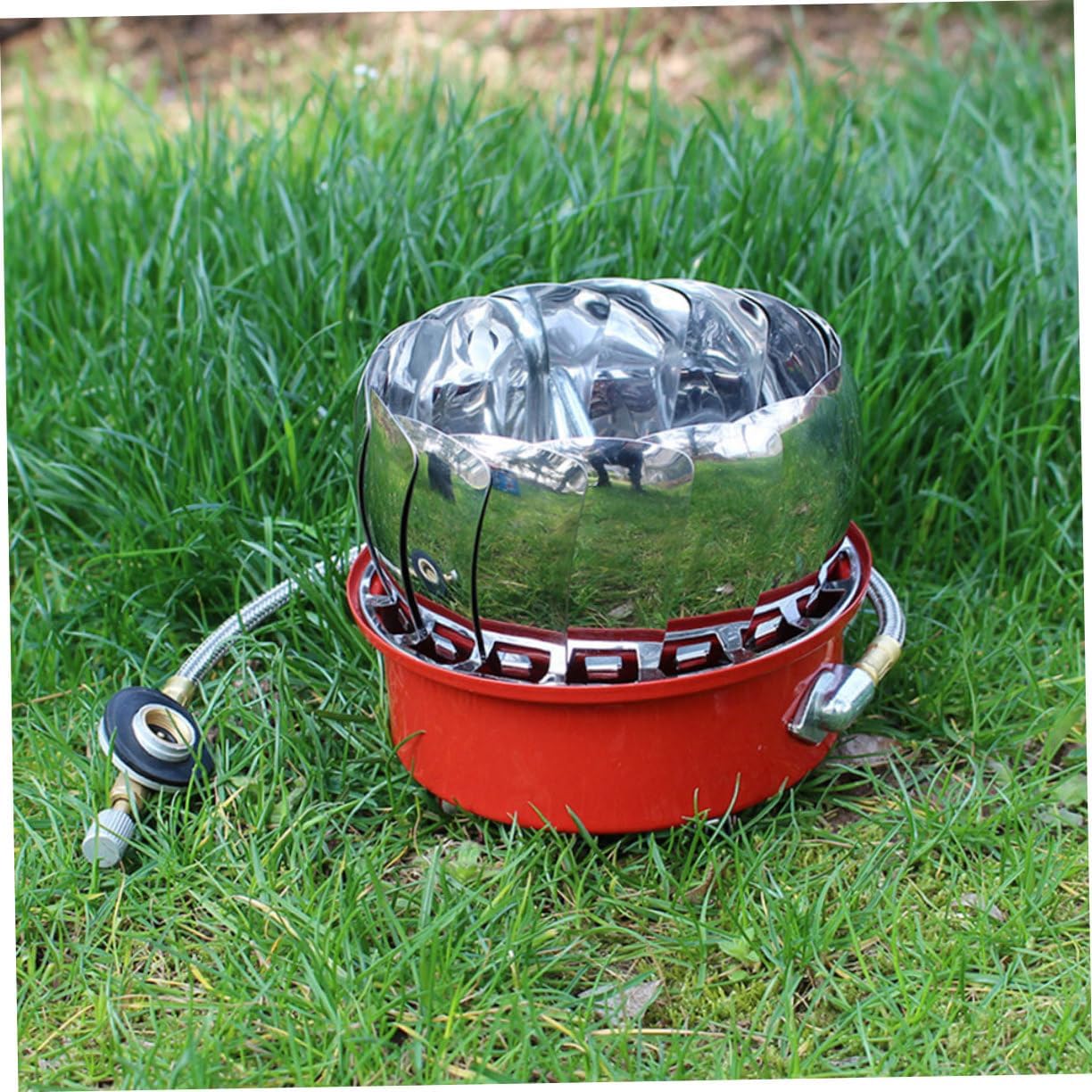 Stove for Camping Gas Furnace End Lotus Shape Windscreen Compact Portable Burner for Outdoor Use