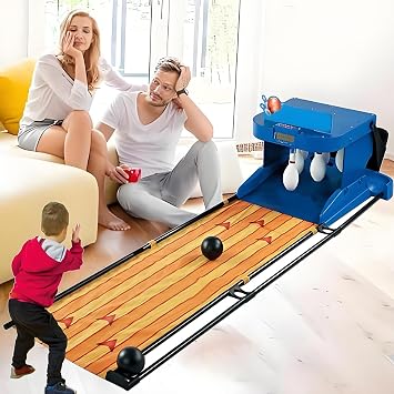 200cm Indoor Bowling Ball Sports Machine,Portable Electric Bowling Set,Foldable Electronic Bowling Alley Game with LED Scoreboard,Automatic Reset