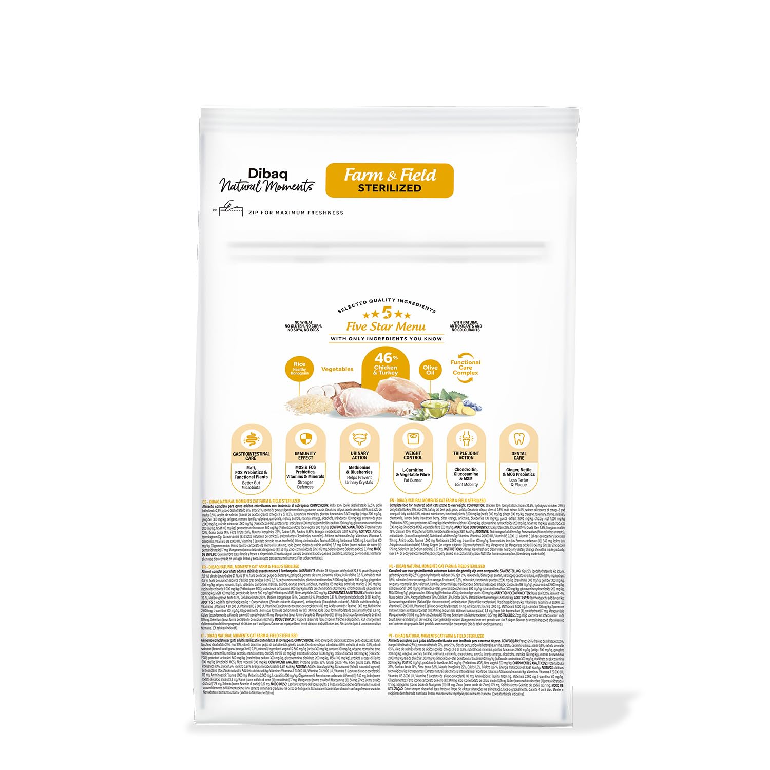 Dibaq Natural Moments 5 Star Stérilisé Poulet y Dinde, 6 kg