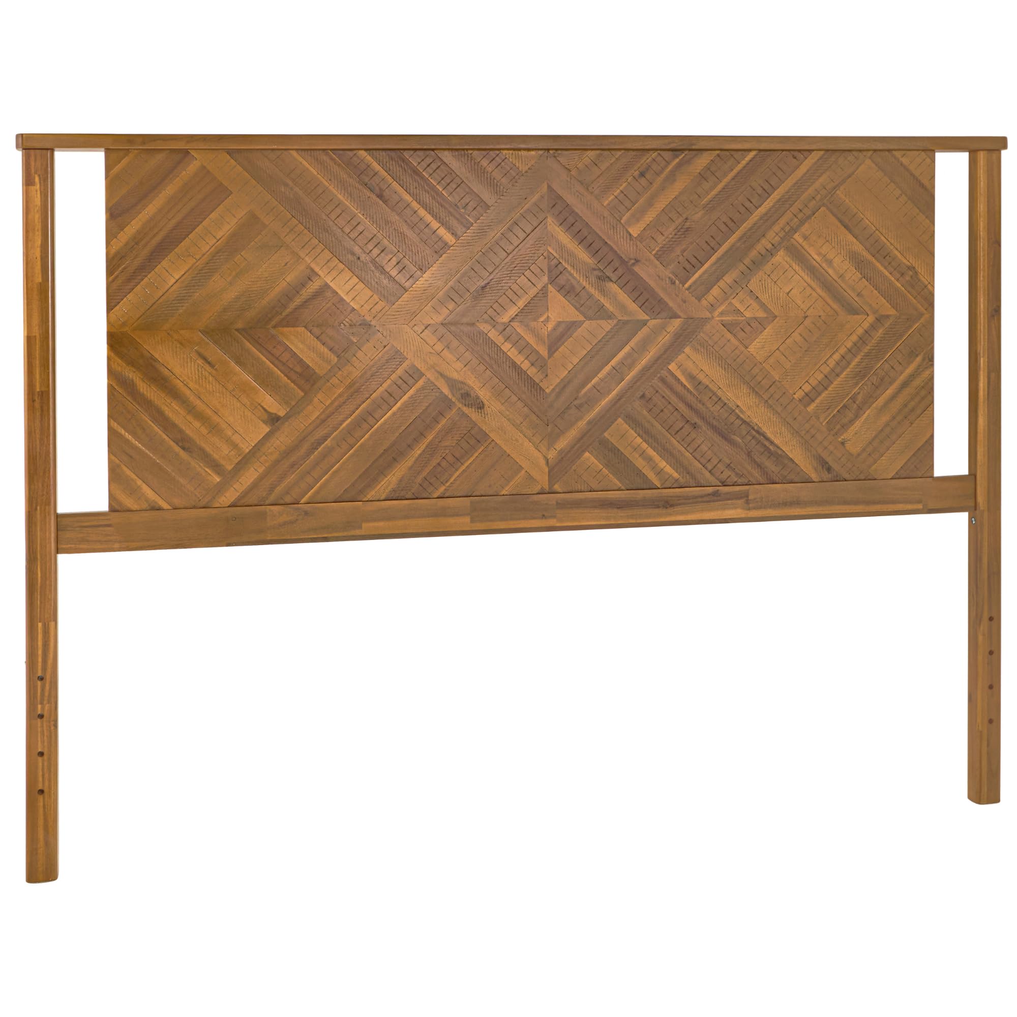 Bme Ethan Diamond Queen Headboard ONLY, Rustic and Scandinavian Style, Solid Acacia Wood, Easy Assembly, Queen Size Headboard Option Available, Classic Design for Bedrooms, Rustic Brown
