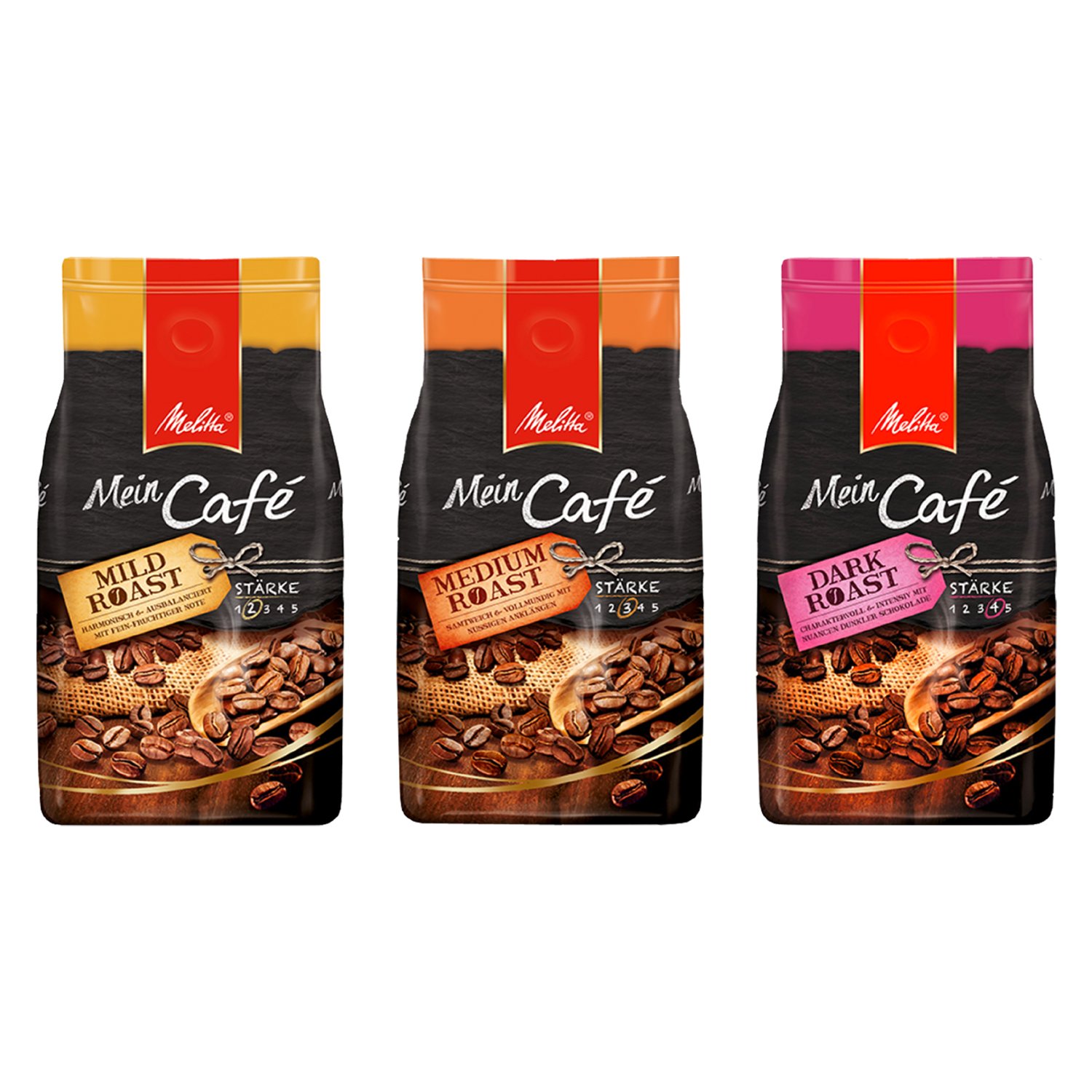 Melitta Mein Café Medium Roast, Kaffeebohnen, 8x 1000g (8000g) - Kaffee mit leicht nussiger Note!