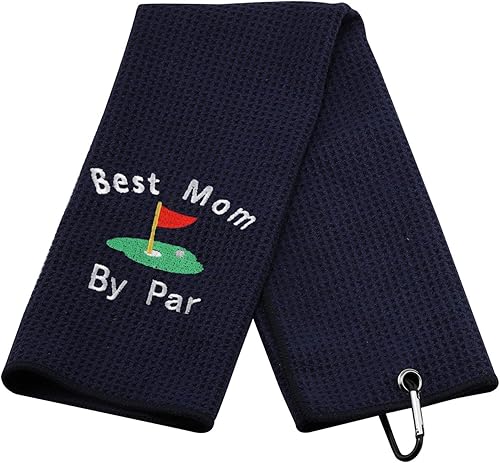 Miniatura 2 de Toalla de golf bordada Best Mom by Par - Toalla de golf con clip, divertido regalo para mamá (Best Mom by Par)
