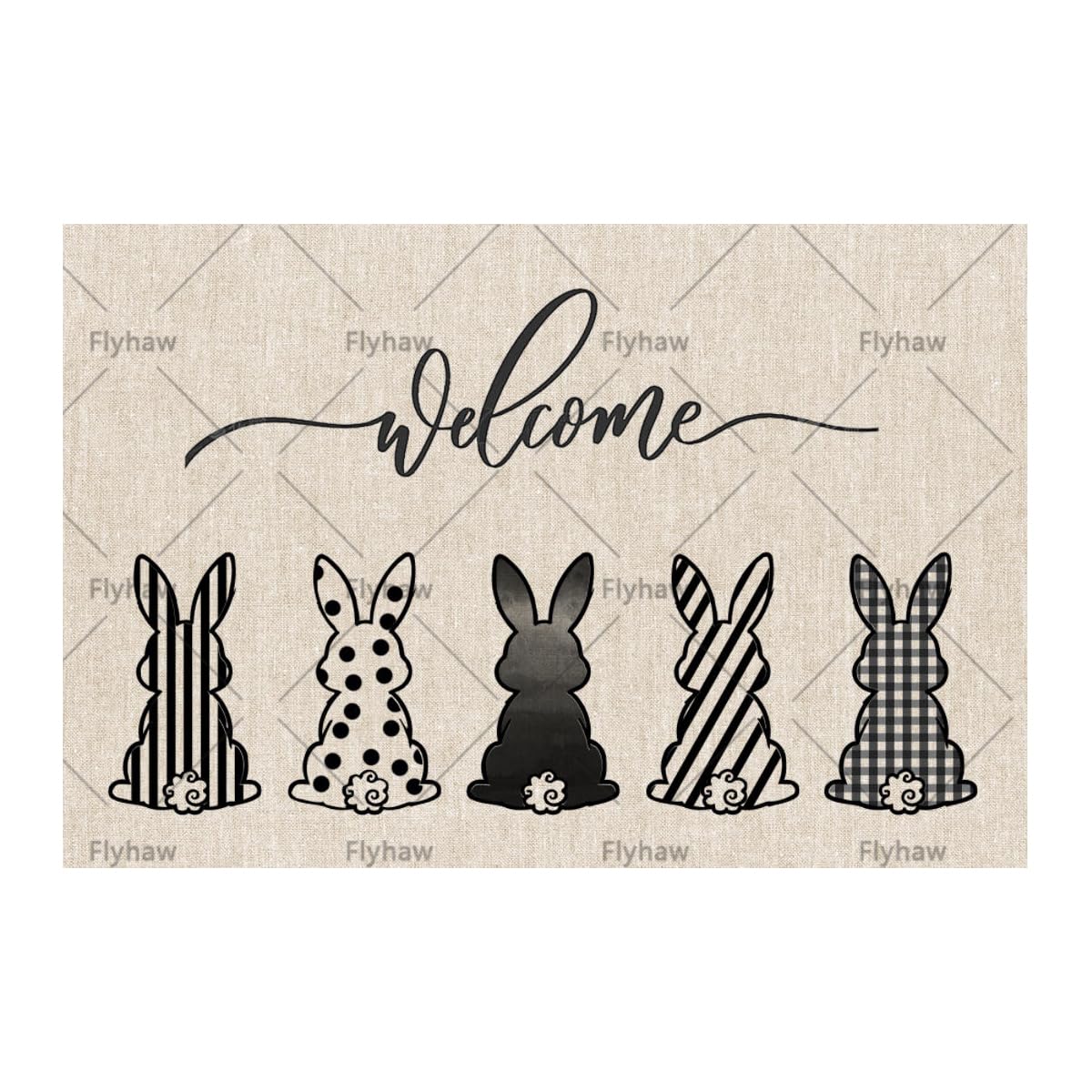 Welcome Easter Bunny Tin Sign, 8x12 Inch Bathroom Decor