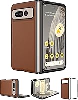 Vista 14 de Eastcoo Funda delgada de cuero para Pixel 9 Pro Fold (2024), [protector de pantalla integrado] soporte de carga inalámbrica, funda protectora