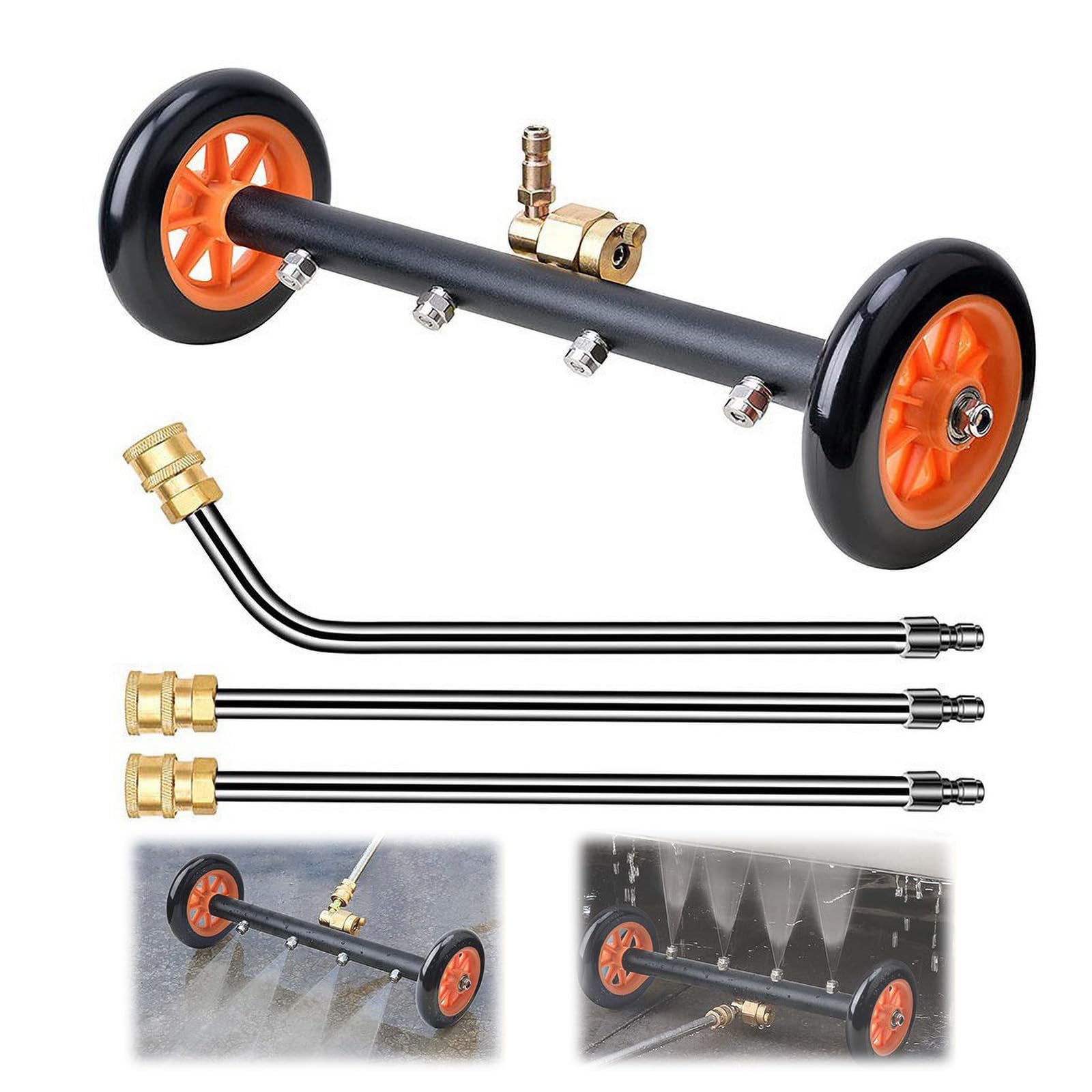 myjka podłogowa, 2 w 1, Power Washer, szczotka do mycia podłogi, szczotka do mycia samochodu, z 3 prętami przedłużającymi 4000 psi