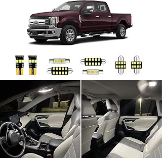 12pcs F250 Interior LED Lights Replacement for 1999-2013 2014 2015 2016 Ford F-250 F-350 6000K Super Bright White interior LED bulbs package + Installation Tool