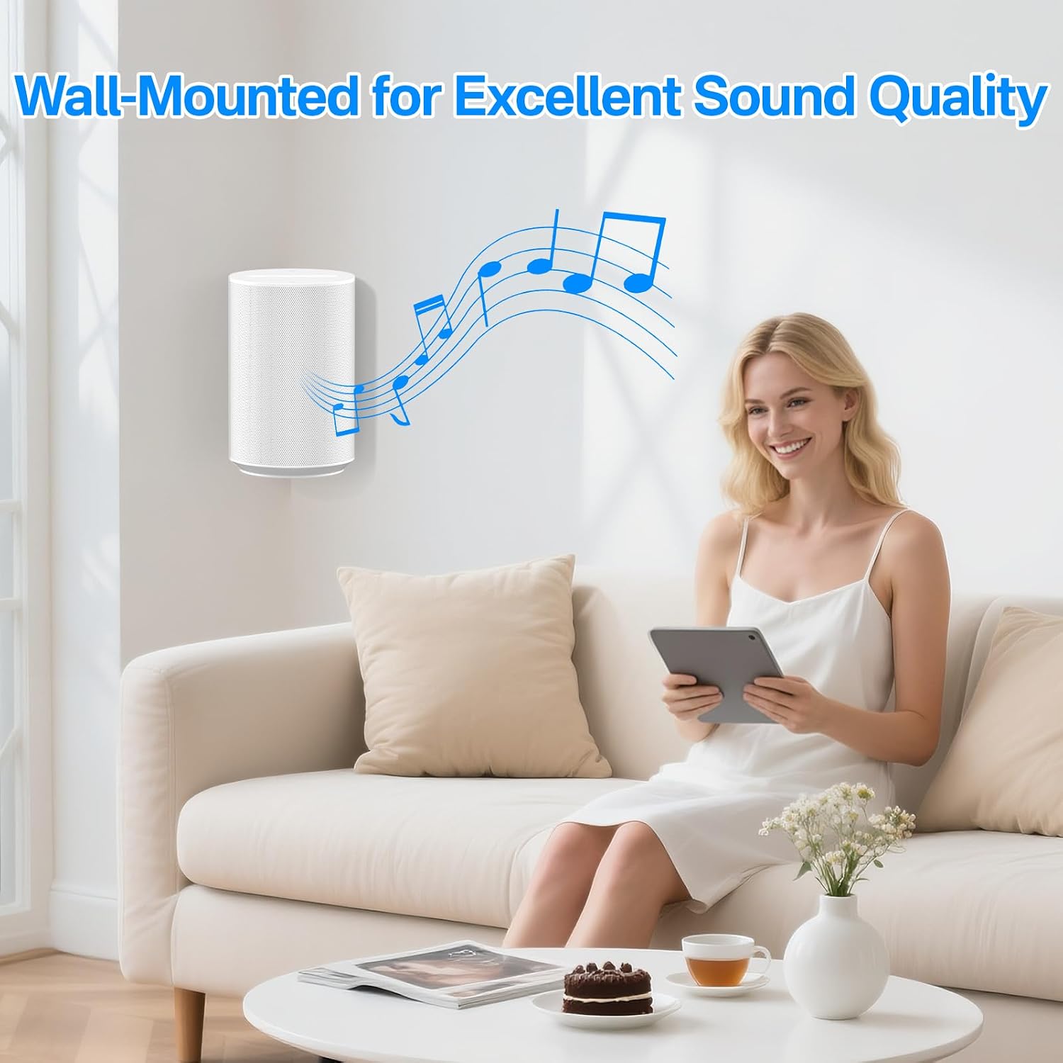 Metal Speaker Mount for Sonos Era 100 / Era 100 SL Corner Wall Mount Bracket White - Lightweight Low Profile Wall Mount for Sonos Era 100 Speaker Corner Mount Easy to Install