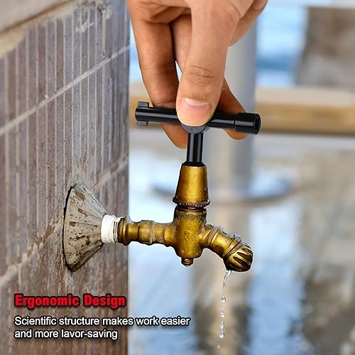 Miniatura 5 de HAUTMEC - Llave cruzada, universal y multifuncional de 4 vías, aleación de zinc, para fontaneros y electricistas, herramientas para válvulas,