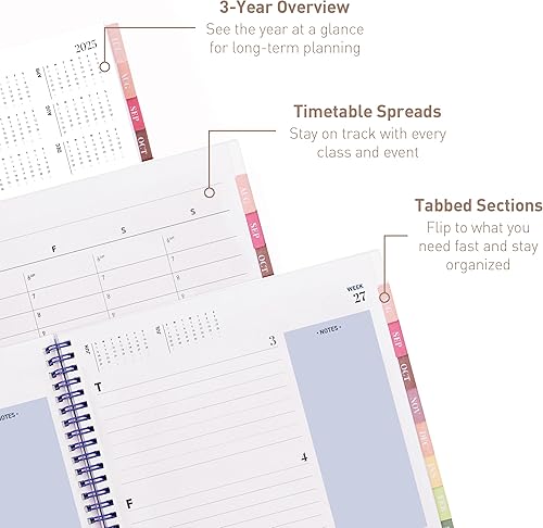 Miniatura 3 de Rileys Academic Planner 2025-2026, agenda diaria, semanal y mensual, julio de 2025 a junio de 2026, páginas de notas para estudiantes,