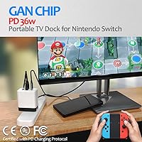 Vista 4 de Base para interruptorcargador iPhone 15, adaptador ShuOne USB C a HDMI, para Nintendo SwitchOLED con puertos de carga rápida HDMI 4K a 60Hz