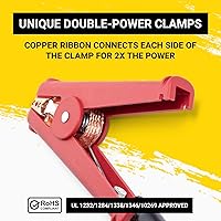 Vista 6 de Spartan Power - Cables para puente de batería de uso pesado con clips de cocodrilo, cable de cobre 100% puro, cables positivos y negativos