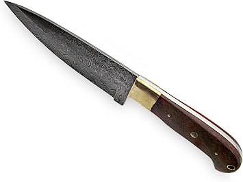 CF-19 Style Damascus Steel Chef Knife beutifull Rose wood Handle with Brass bolster